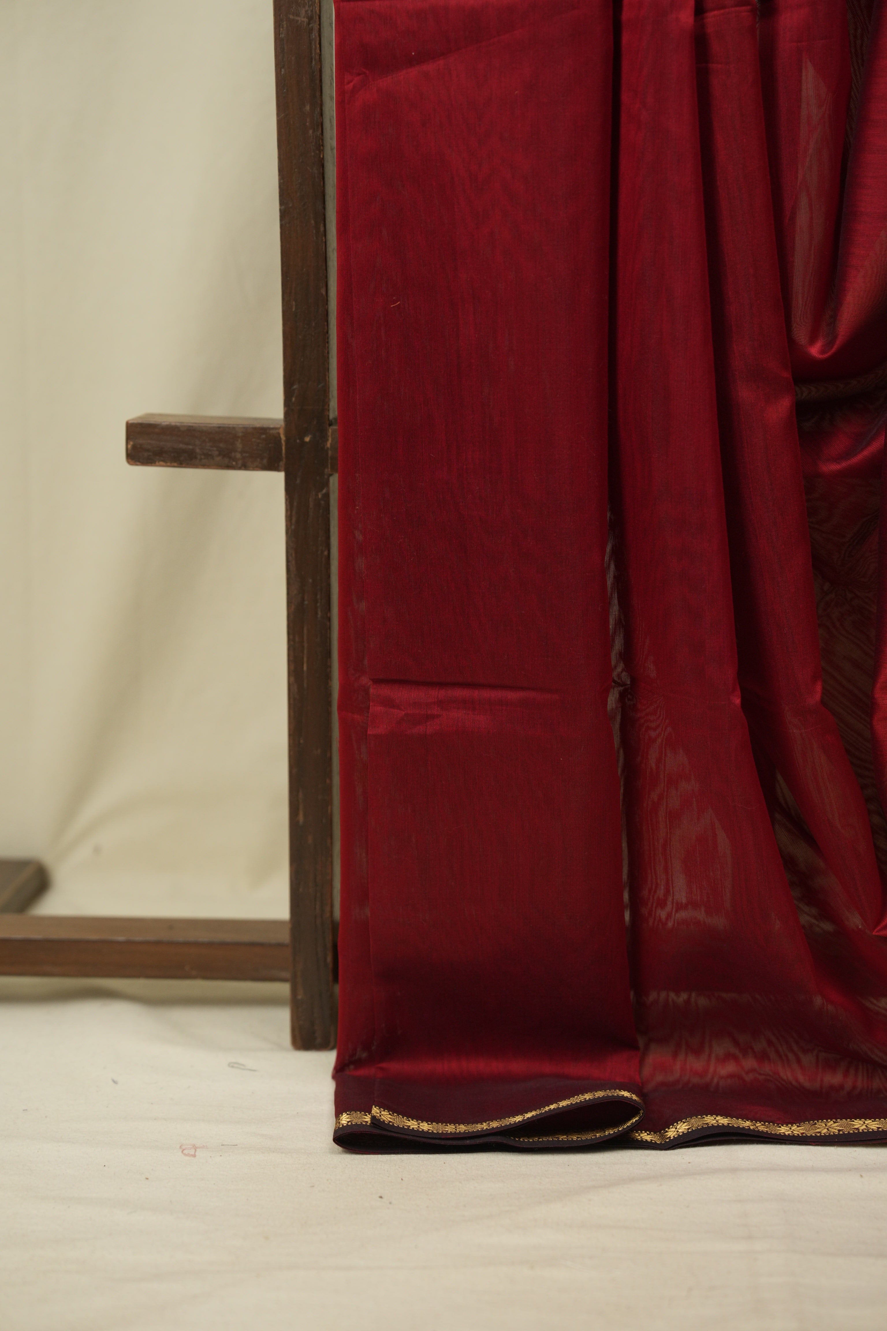 Maroon Maheshwari Saree - SRMMS1386