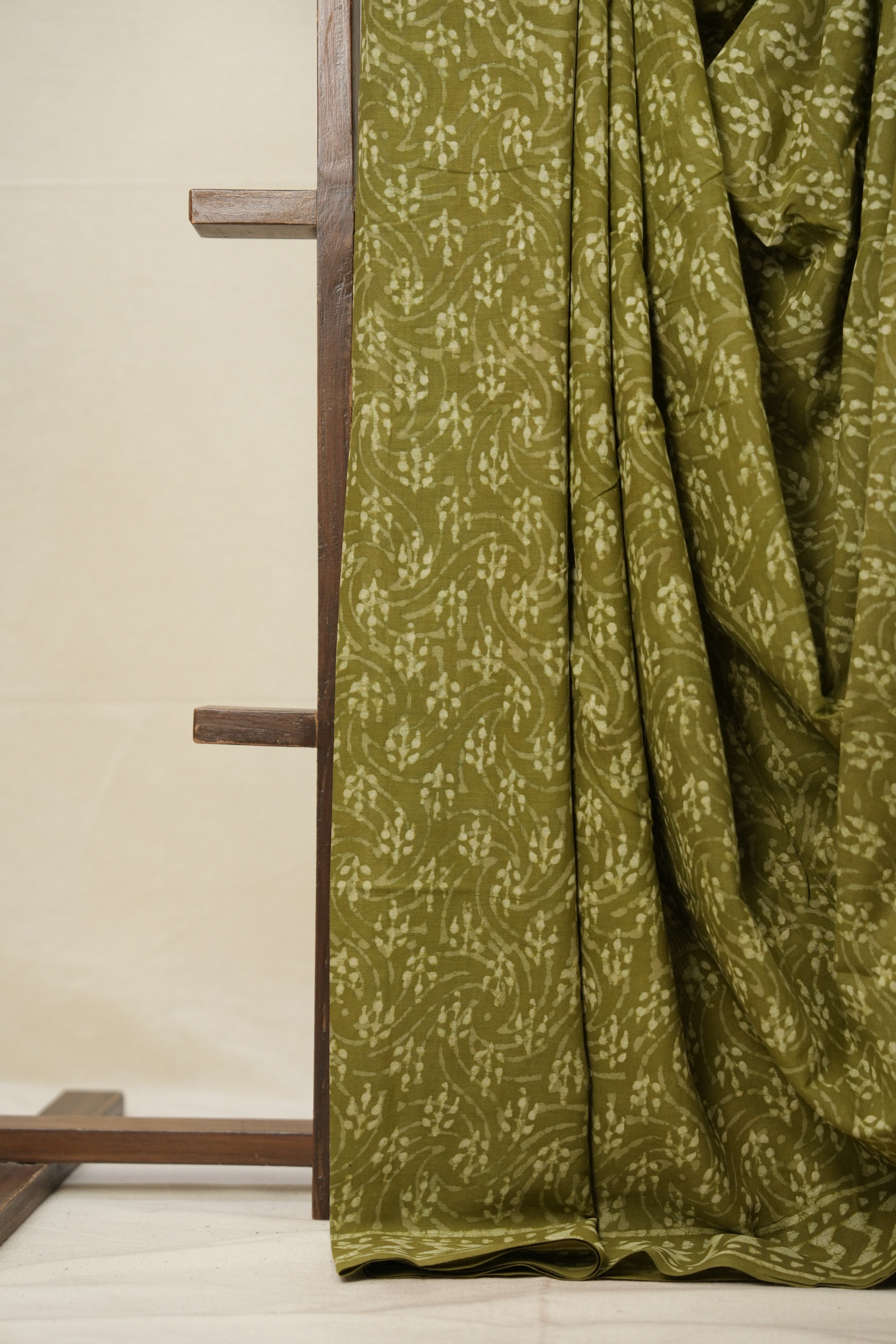 Mehndi Green HBP Cotton Saree - SRMGCS2825