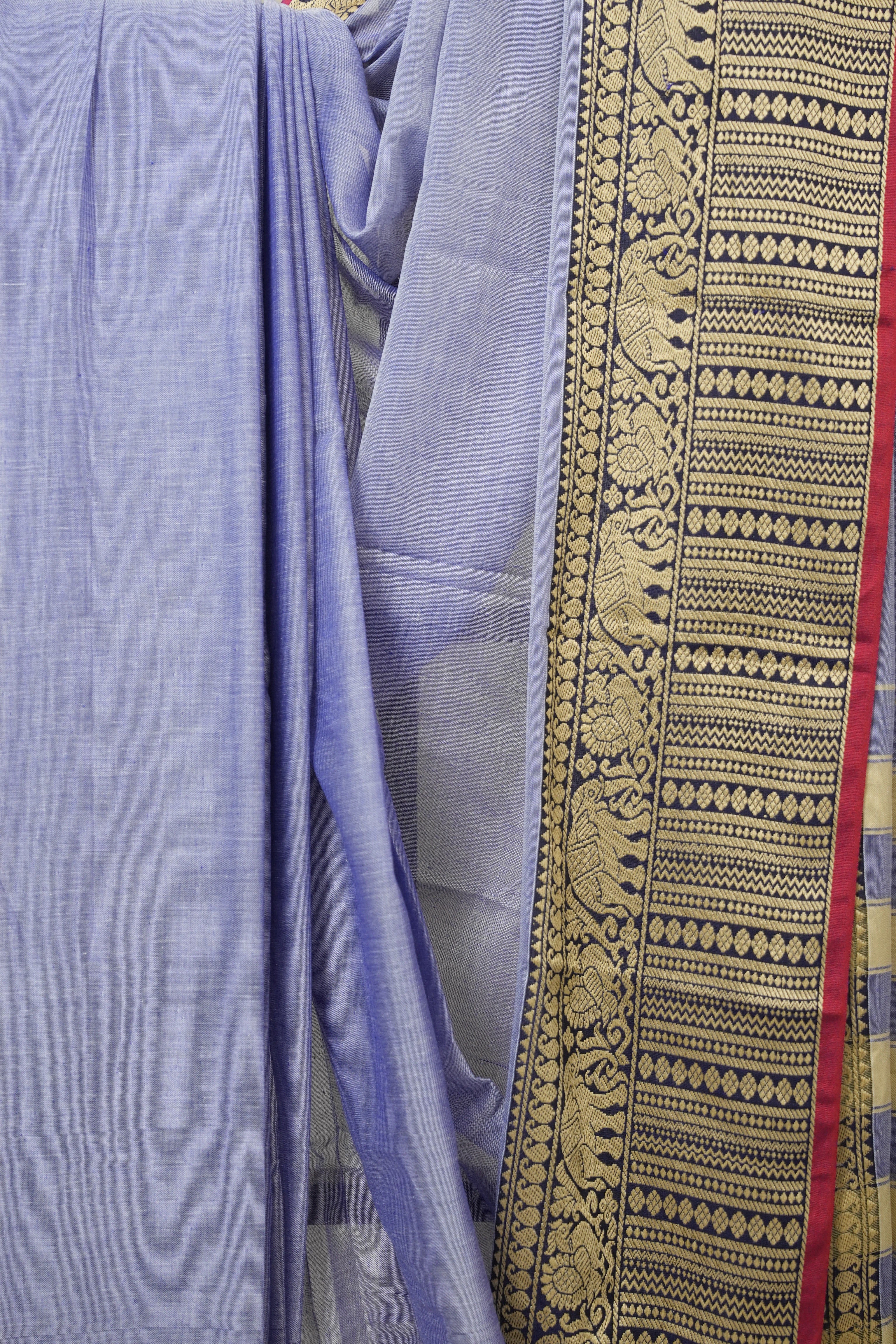 Blue Narayan Peth Cotton Saree - SRBNPCS24