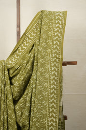 Mehndi Green HBP Cotton Saree - SRMGCS2825