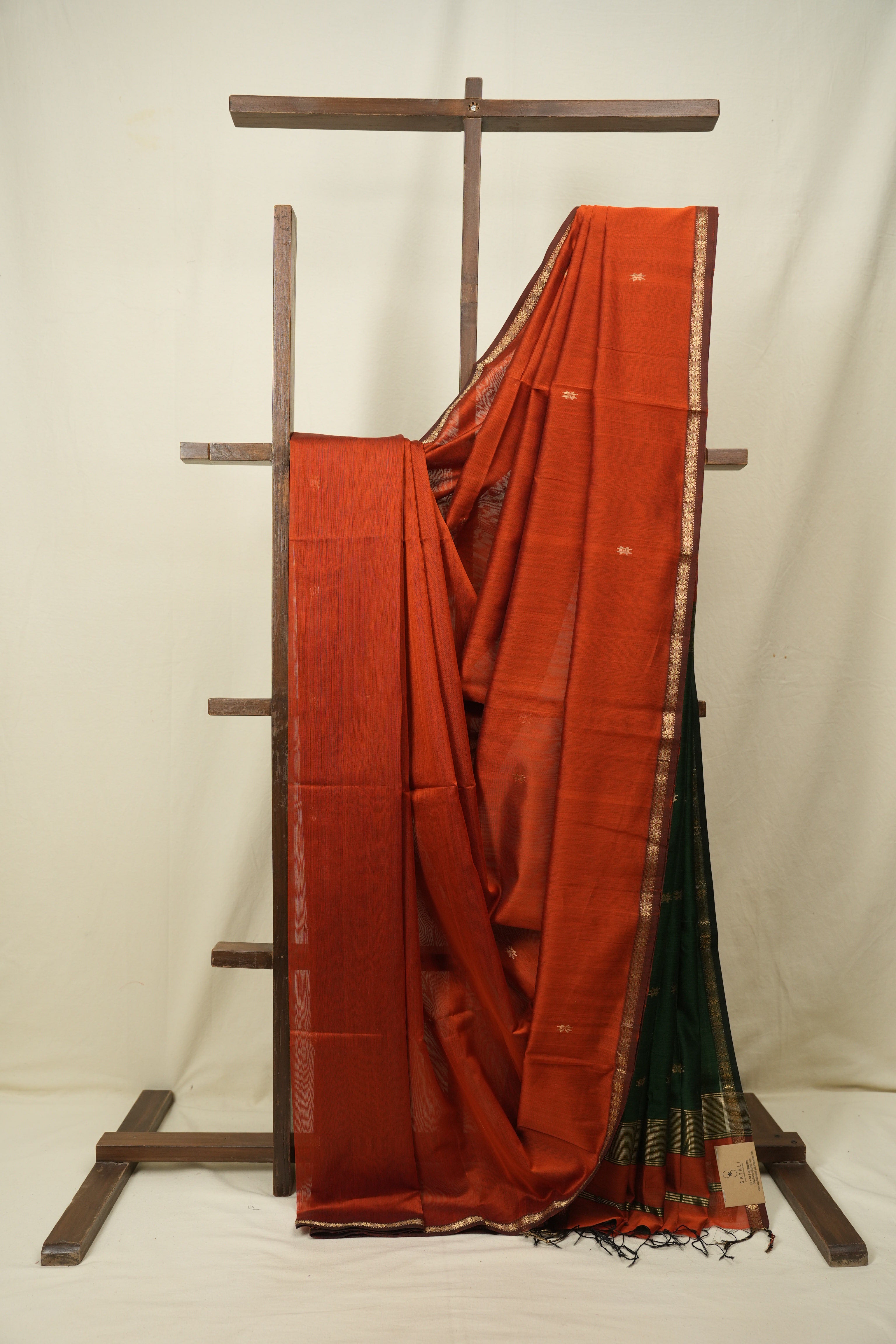 Orange Maheshwari Saree - SROMS1384