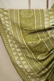 Mehndi Green HBP Cotton Saree - SRMGCS2825