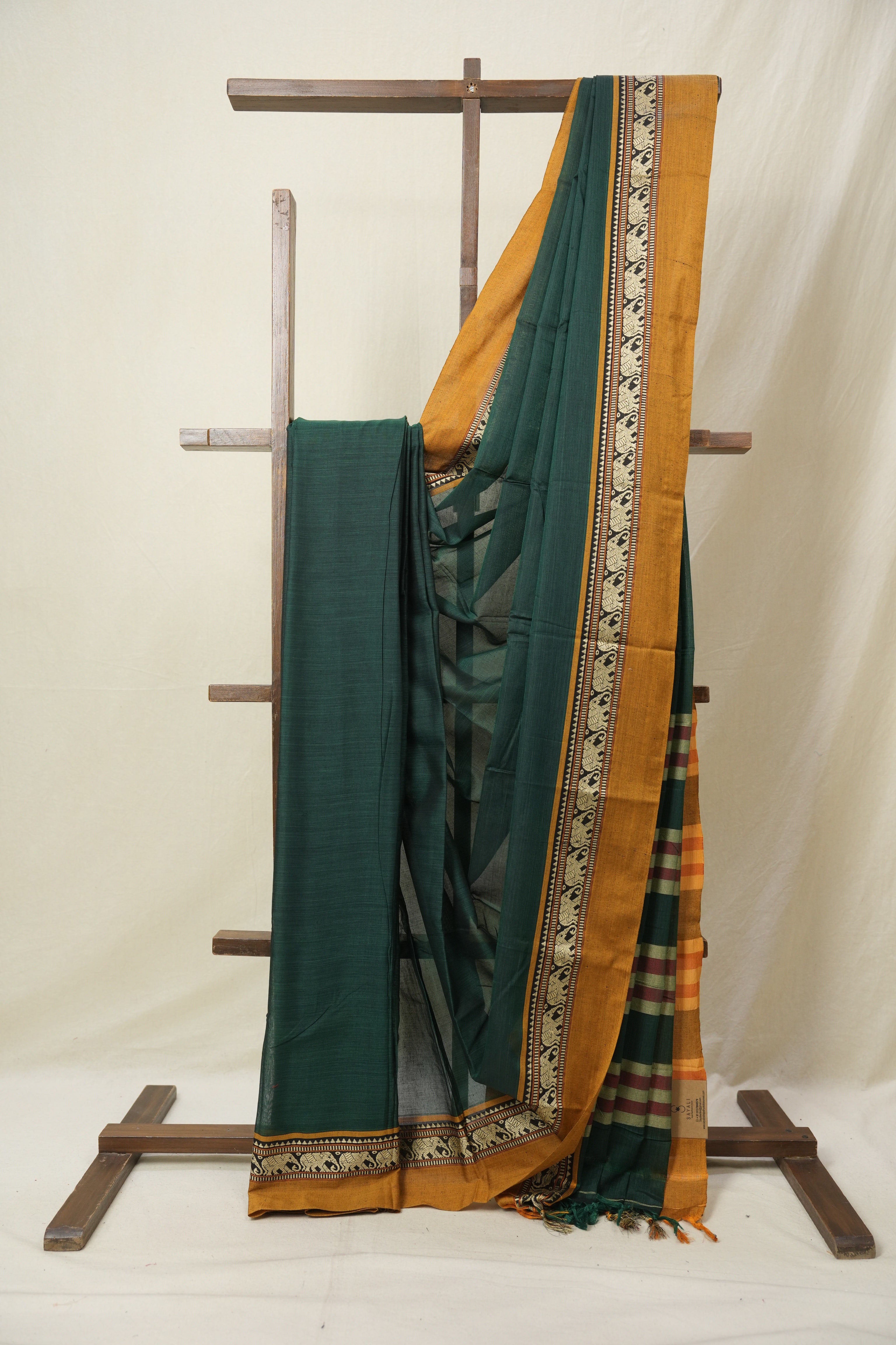 Green Narayan Peth Cotton Saree- SRGNPCS01