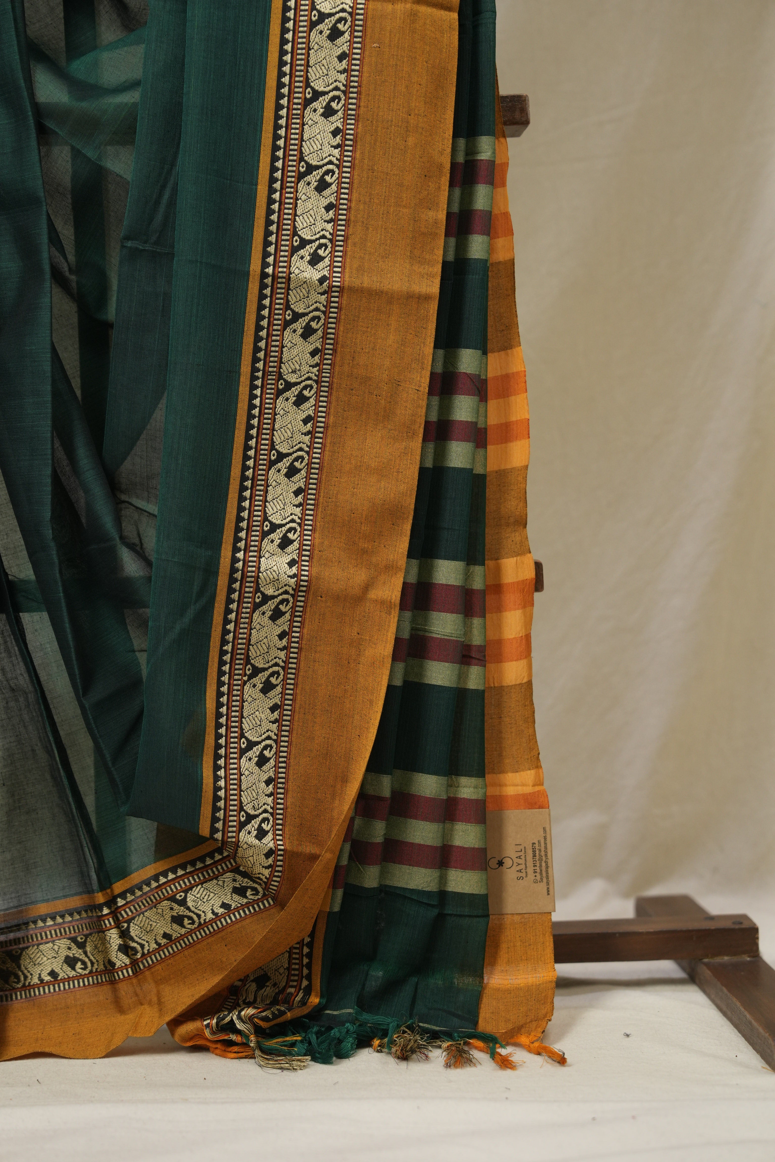 Green Narayan Peth Cotton Saree- SRGNPCS01