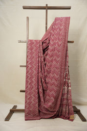 Magenta Maroon HBP Cotton Saree - SRMMCS2821