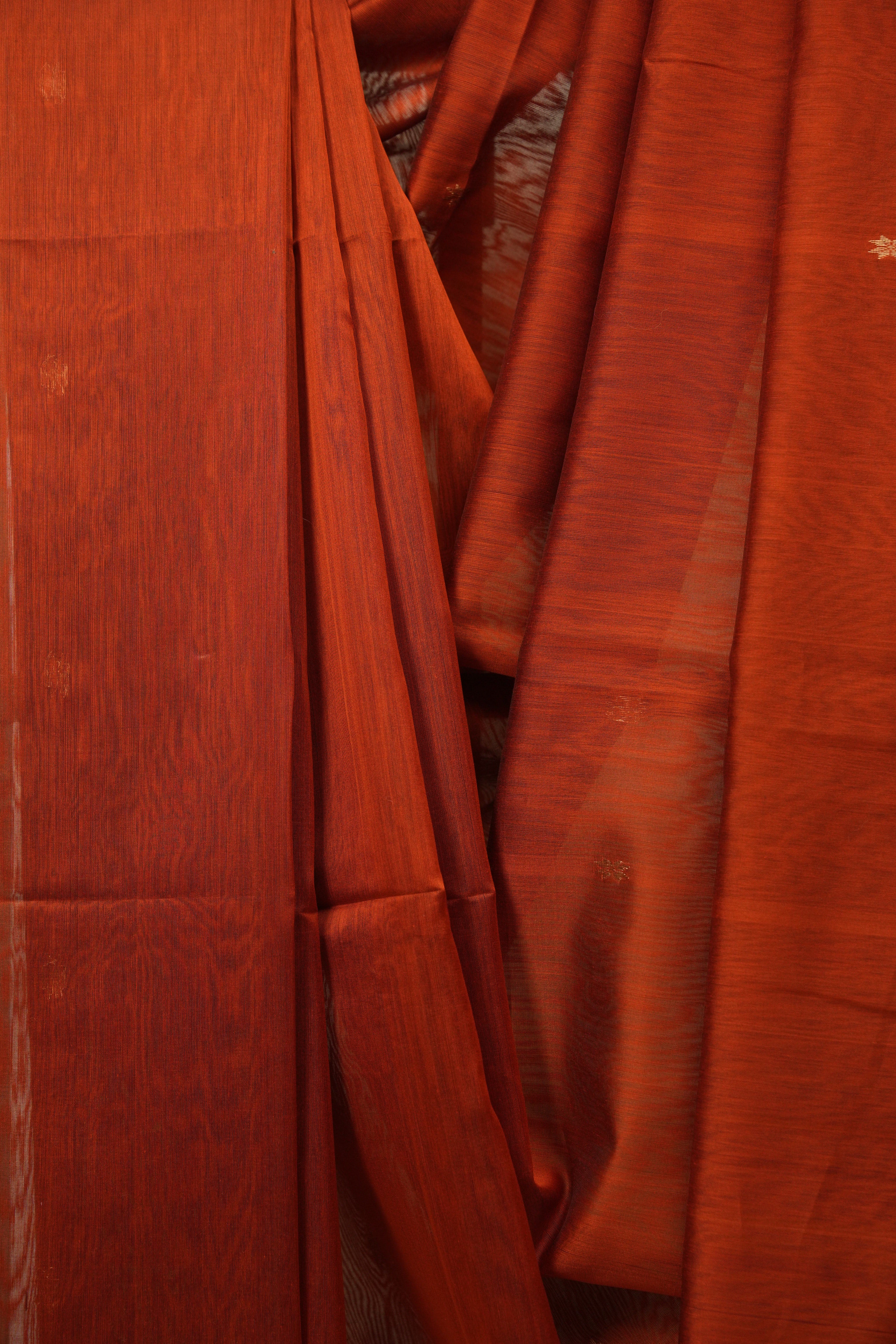 Orange Maheshwari Saree - SROMS1384