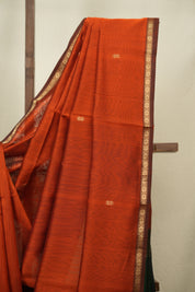 Orange Maheshwari Saree - SROMS1384