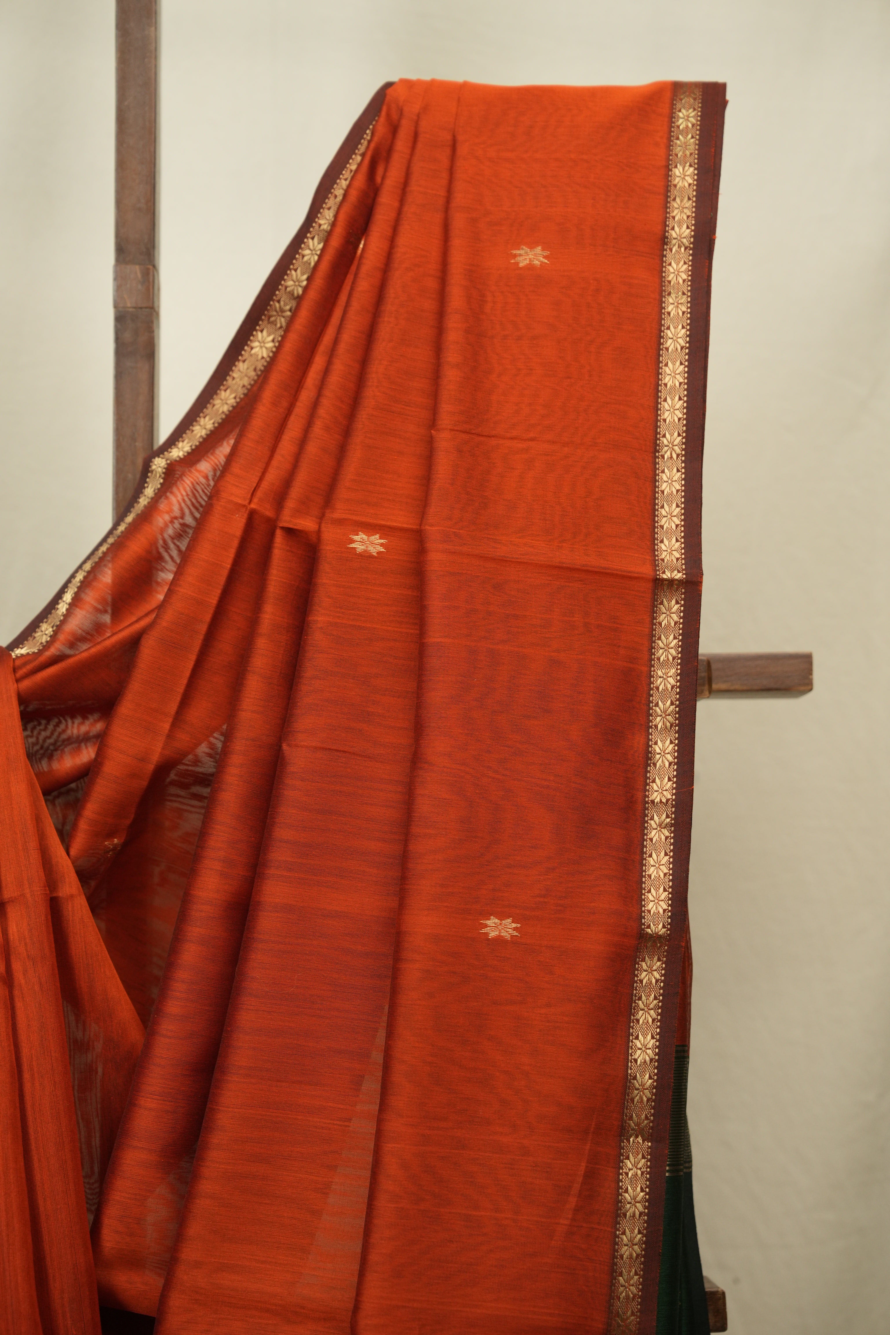 Orange Maheshwari Saree - SROMS1384