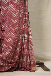 Magenta Maroon HBP Cotton Saree - SRMMCS2821