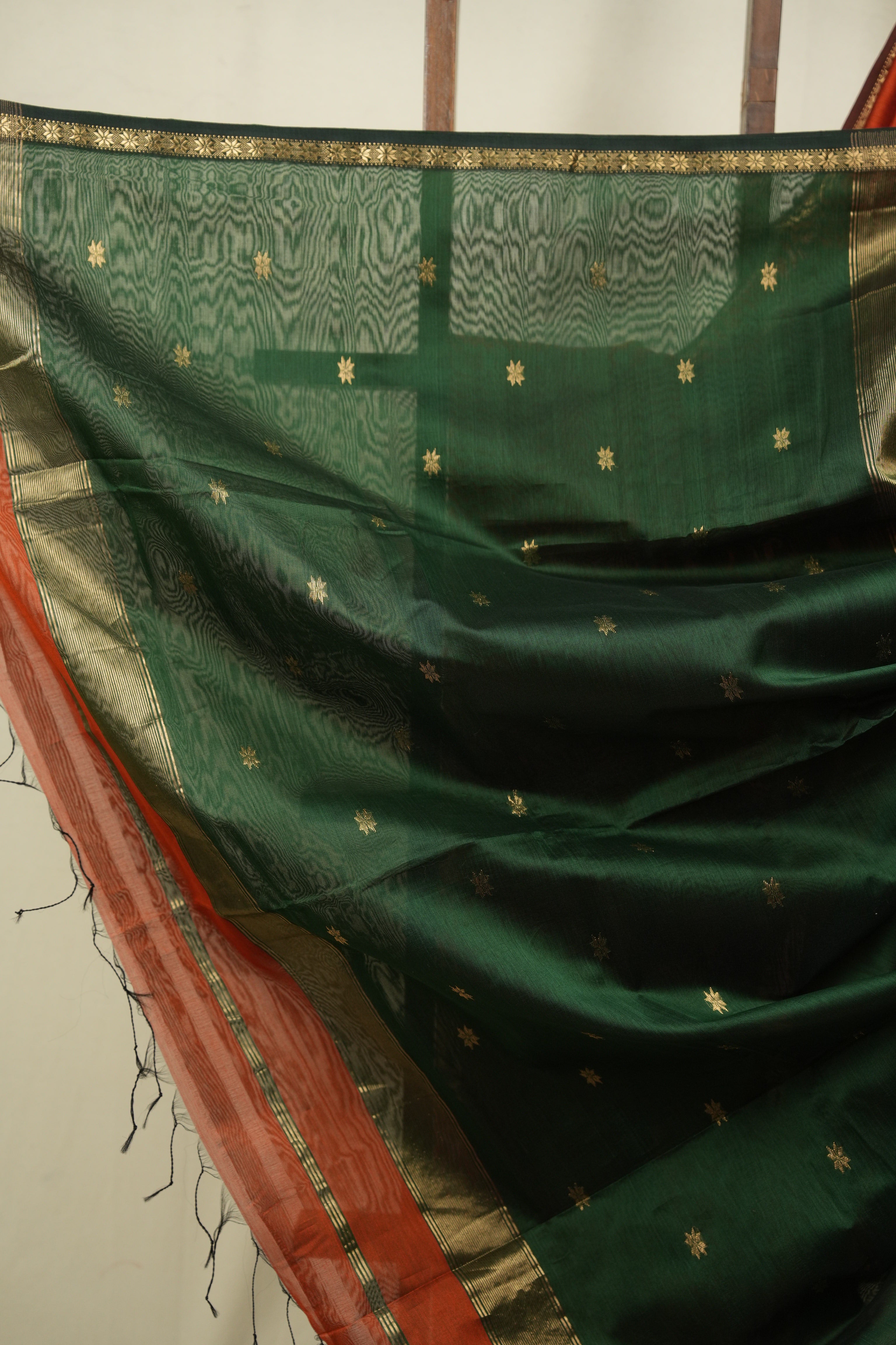 Orange Maheshwari Saree - SROMS1384