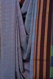 Two Tone Blue Cotton Ilkal Saree With Gayatri Border - SRTTBCIS839