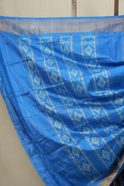 Silver Blue Pochampalli Silk Ikat Saree - SRSBPSIS204