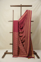 Maroon HBP Cotton Saree - SRMCS3090