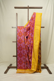 Rani Pink Pochamapalli Silk Ikat Saree - SRRPPSIS327