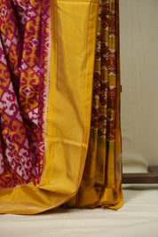 Rani Pink Pochamapalli Silk Ikat Saree - SRRPPSIS327