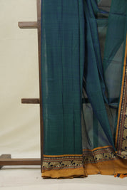 Two Tone Peacock Green Narayan Peth Cotton Saree- SRTTPGNPCS05