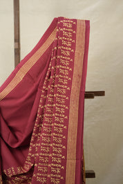 Maroon HBP Cotton Saree - SRMCS3090