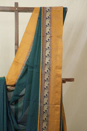 Two Tone Peacock Green Narayan Peth Cotton Saree- SRTTPGNPCS05