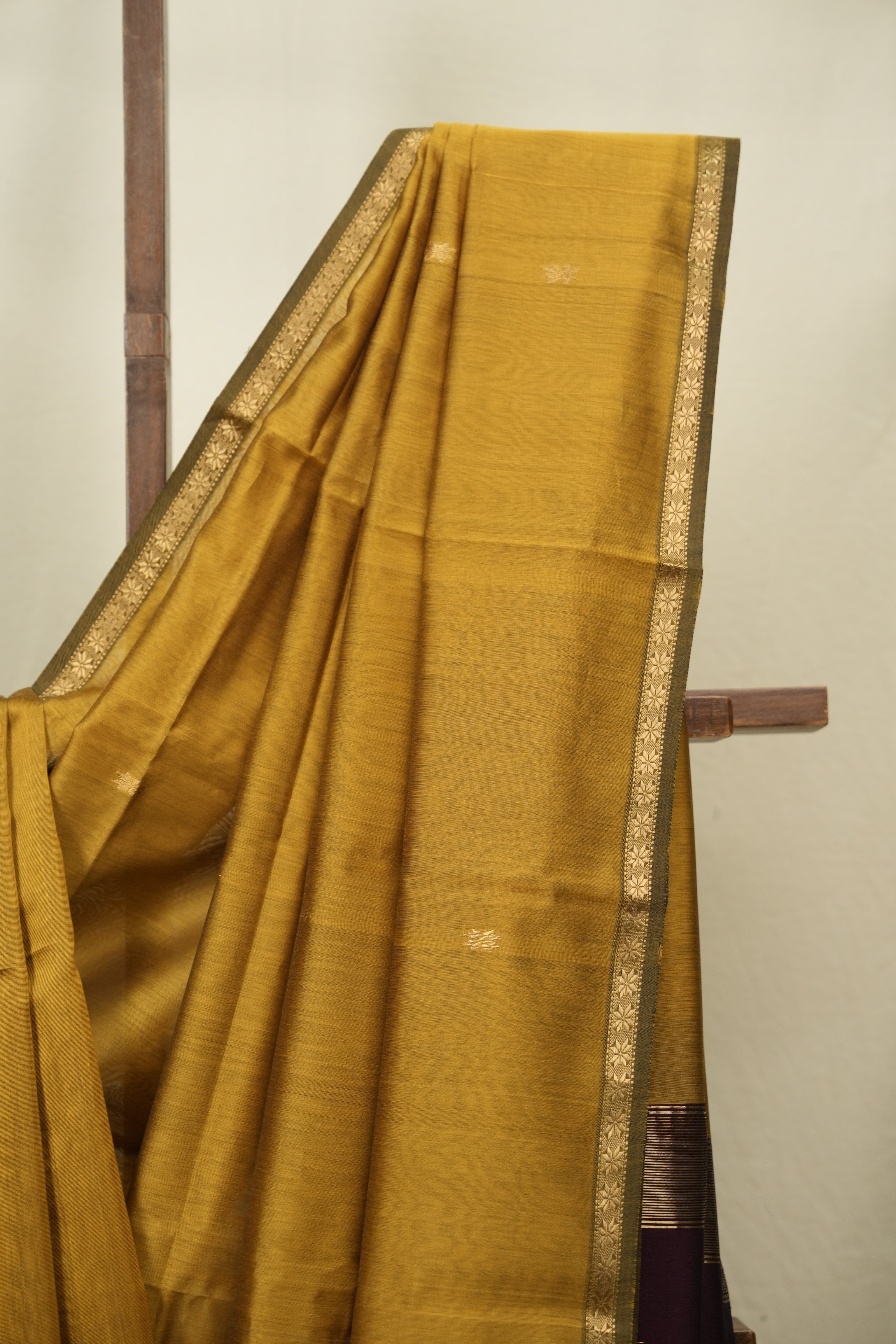 Mustard Maheshwari Saree - SRMMS1383