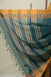 Two Tone Peacock Green Narayan Peth Cotton Saree- SRTTPGNPCS05