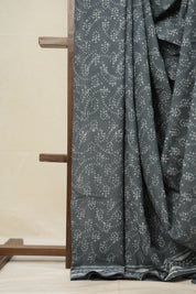 Grey Carbon Black HBP Cotton Saree - SRGCBCS2823