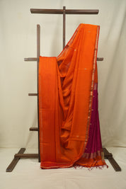 Orange Maheshwari Saree - SROMS1387