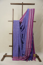 Purple Cotton Ilkal Saree With Gayatri Border - SRPCIS837