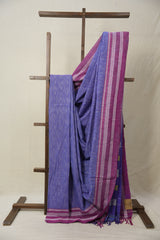 Purple Cotton Ilkal Saree With Gayatri Border - SRPCIS837