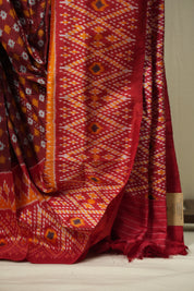 Maroon Pochampalli Silk Ikat Saree - SRMPSIS324