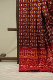 Maroon Pochampalli Silk Ikat Saree - SRMPSIS324