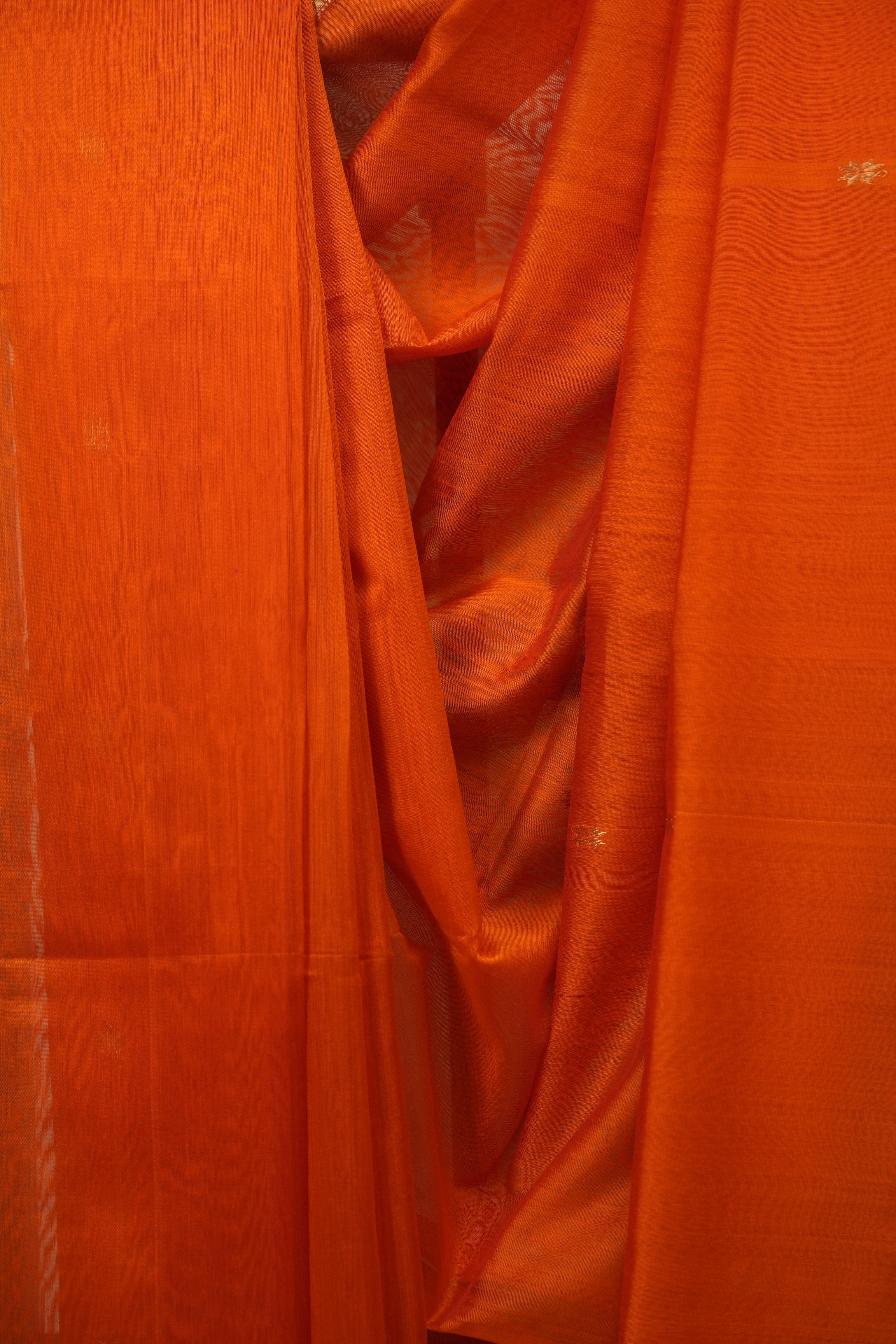 Orange Maheshwari Saree - SROMS1387