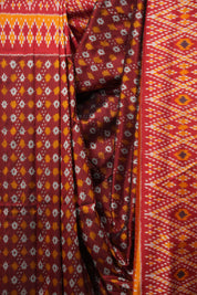 Maroon Pochampalli Silk Ikat Saree - SRMPSIS324