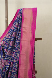 Royal Blue Pochampalli Silk Ikat Saree - SRRBPSIS202