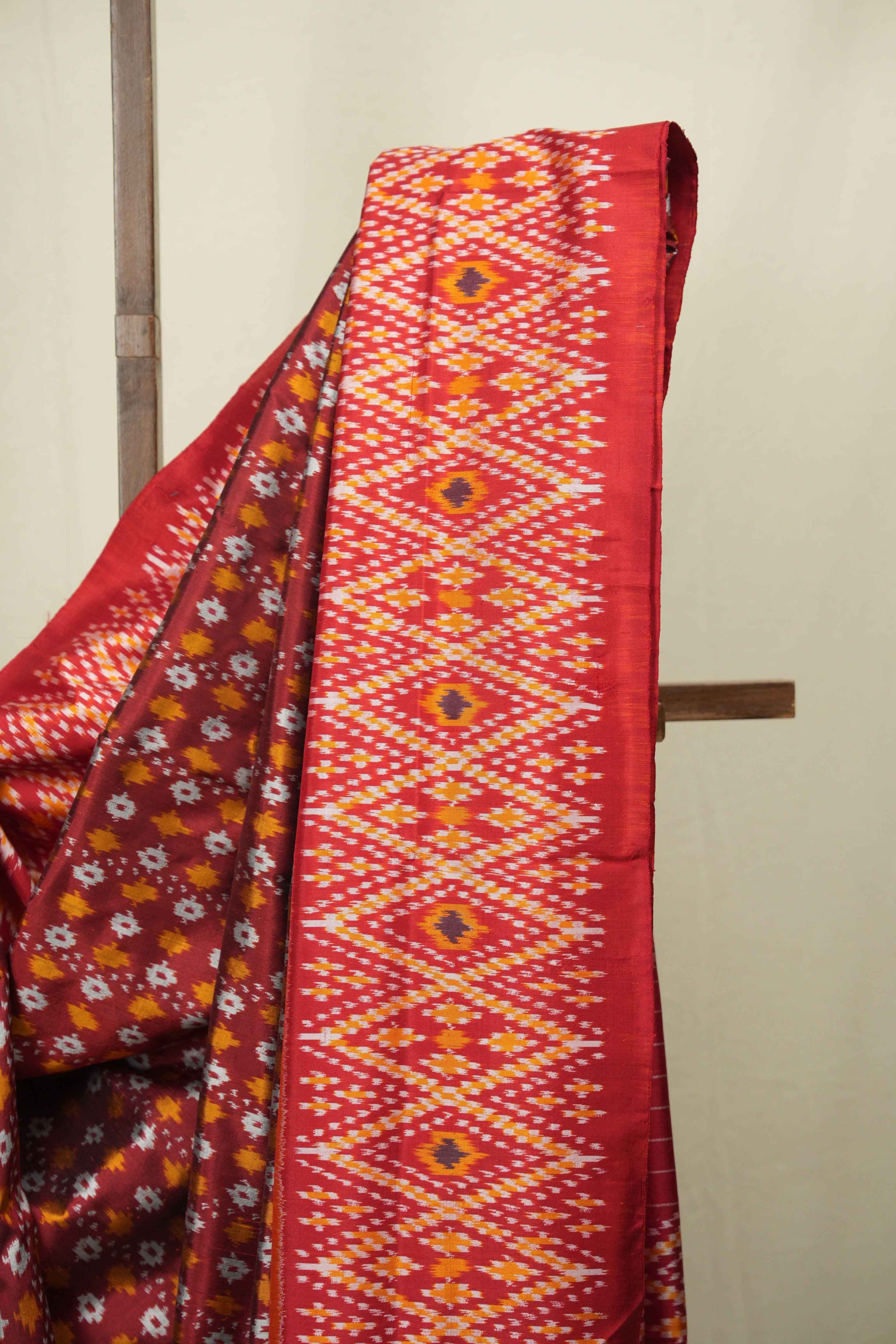 Maroon Pochampalli Silk Ikat Saree - SRMPSIS324