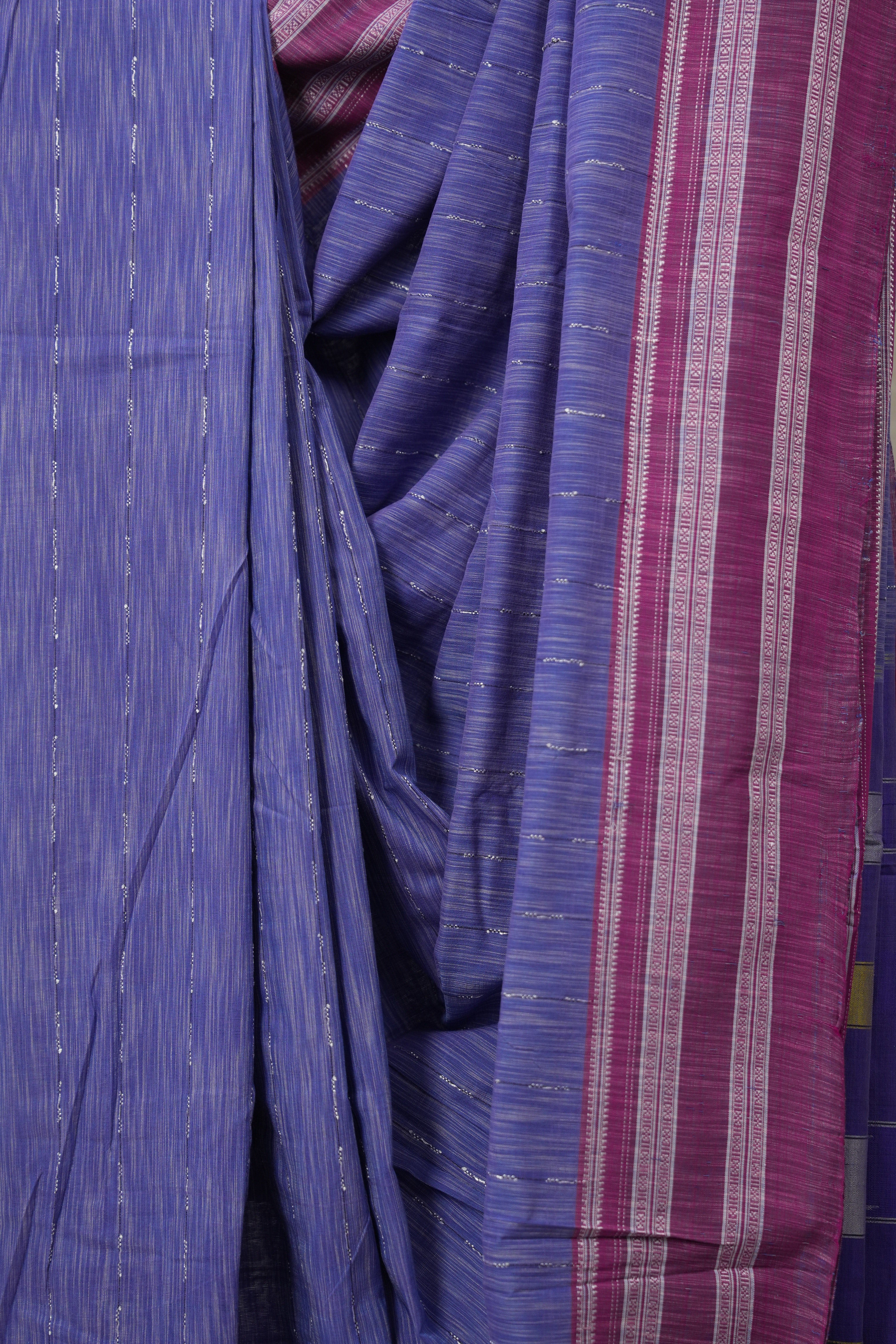 Purple Cotton Ilkal Saree With Gayatri Border - SRPCIS837