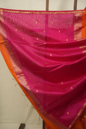 Orange Maheshwari Saree - SROMS1387