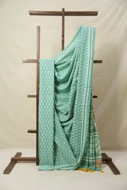 Aqua Green HBP Cotton Saree - SRAGCS3088