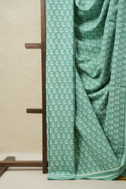 Aqua Green HBP Cotton Saree - SRAGCS3088