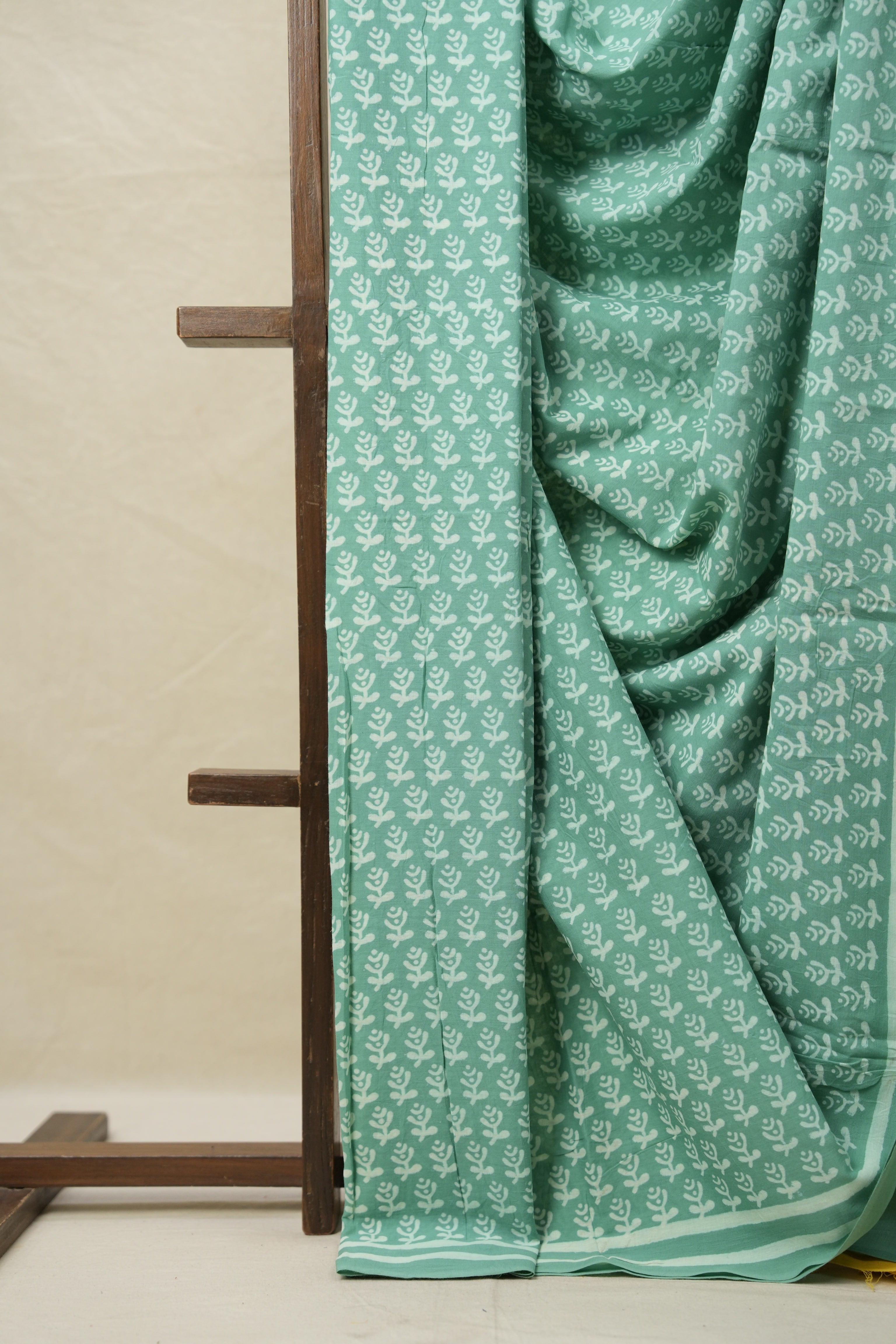 Aqua Green HBP Cotton Saree - SRAGCS3088