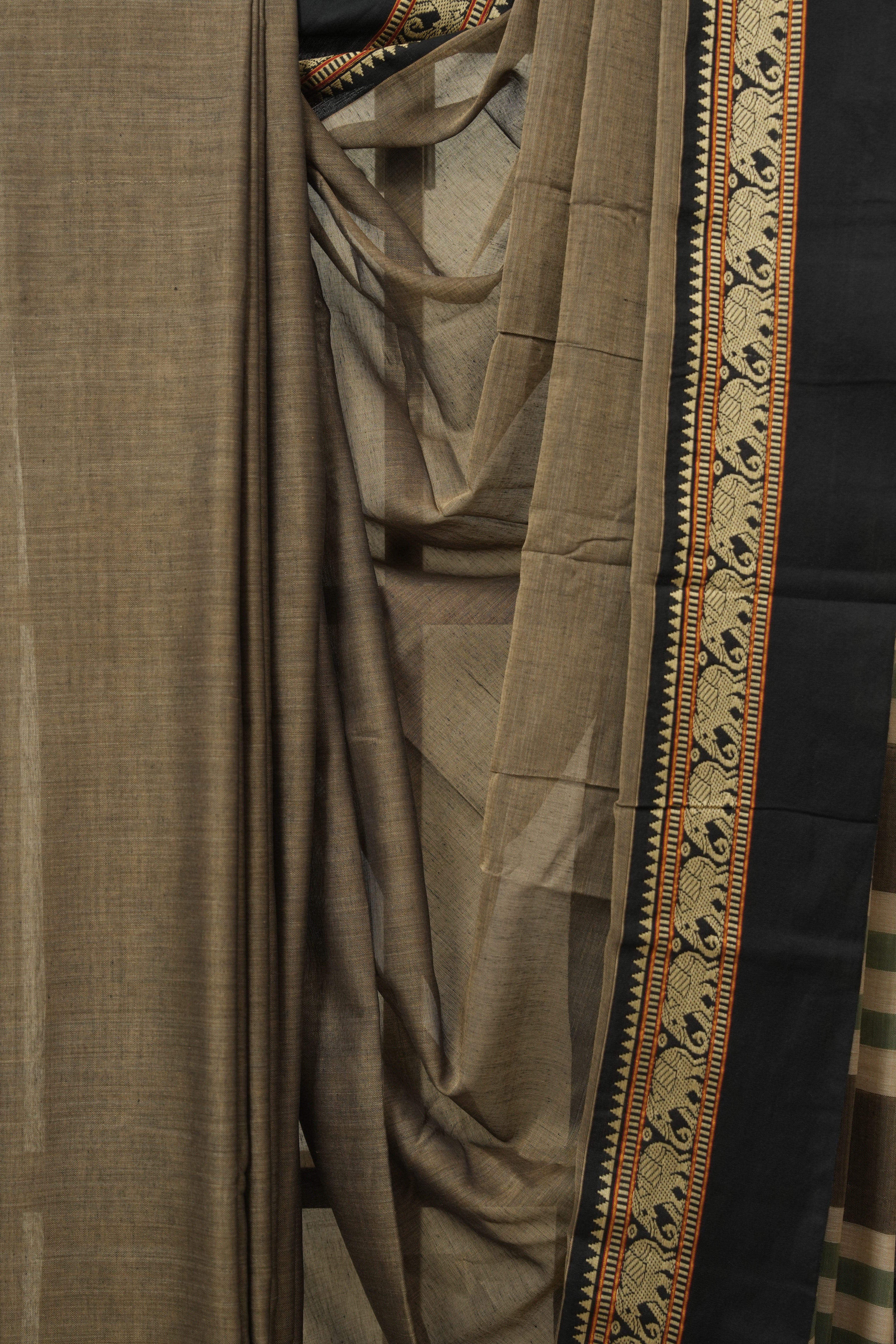 Light Brown Narayan Peth Cotton Saree- SRLBNPCS04