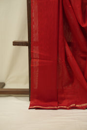 Red Maheshwari Saree - SRRMS1385