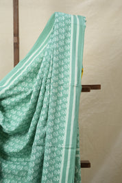 Aqua Green HBP Cotton Saree - SRAGCS3088
