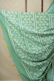 Aqua Green HBP Cotton Saree - SRAGCS3088