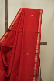 Red Maheshwari Saree - SRRMS1385