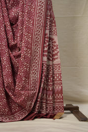 Maroon HBP Cotton Saree - SRMCS2819
