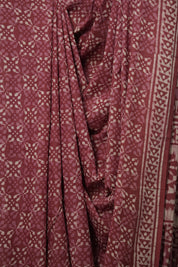 Maroon HBP Cotton Saree - SRMCS2819