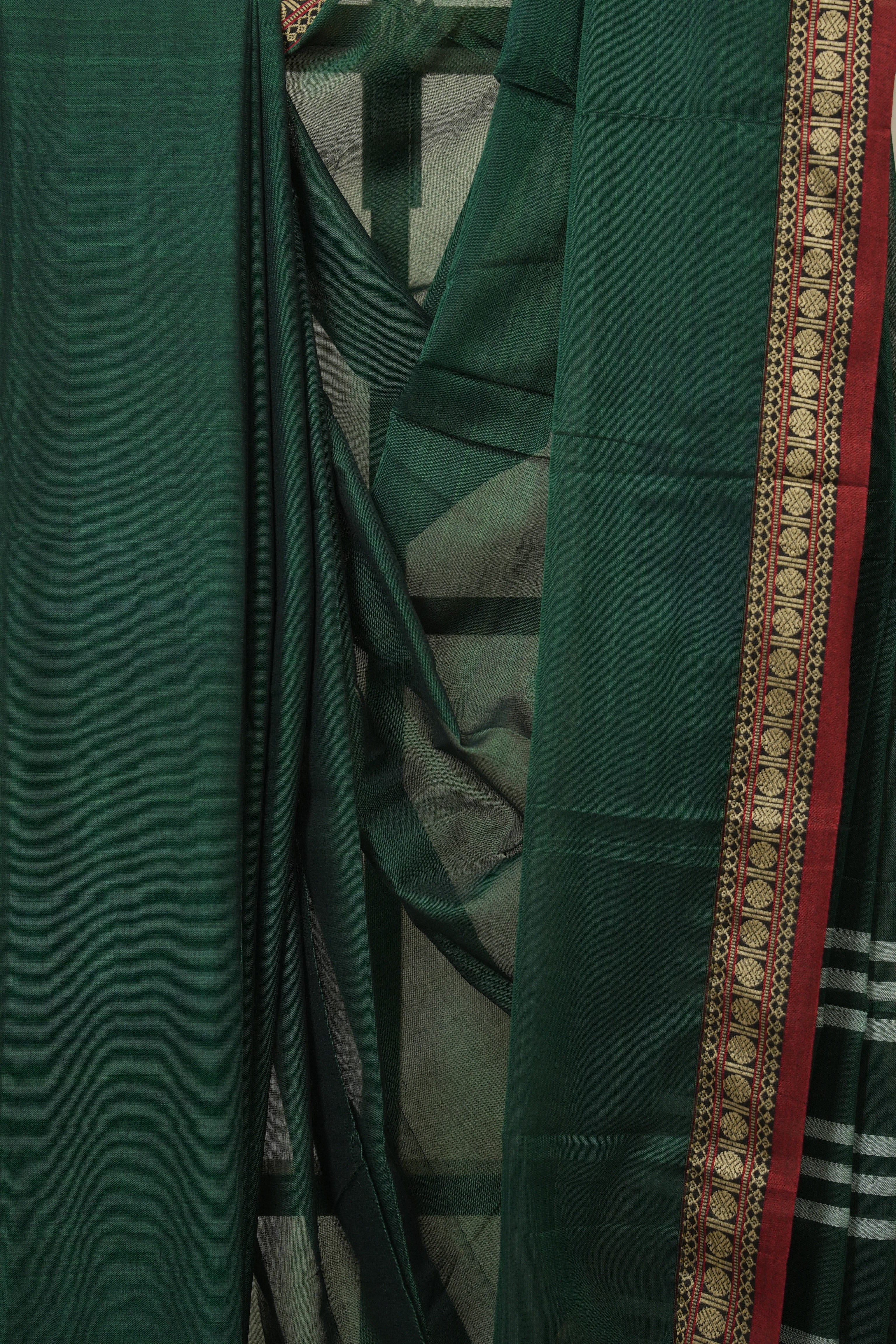 Green Narayan Peth Cotton Saree- SRGNPCS06