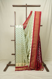 Cream Pochampalli Silk Ikat Saree - SRCPSIS325