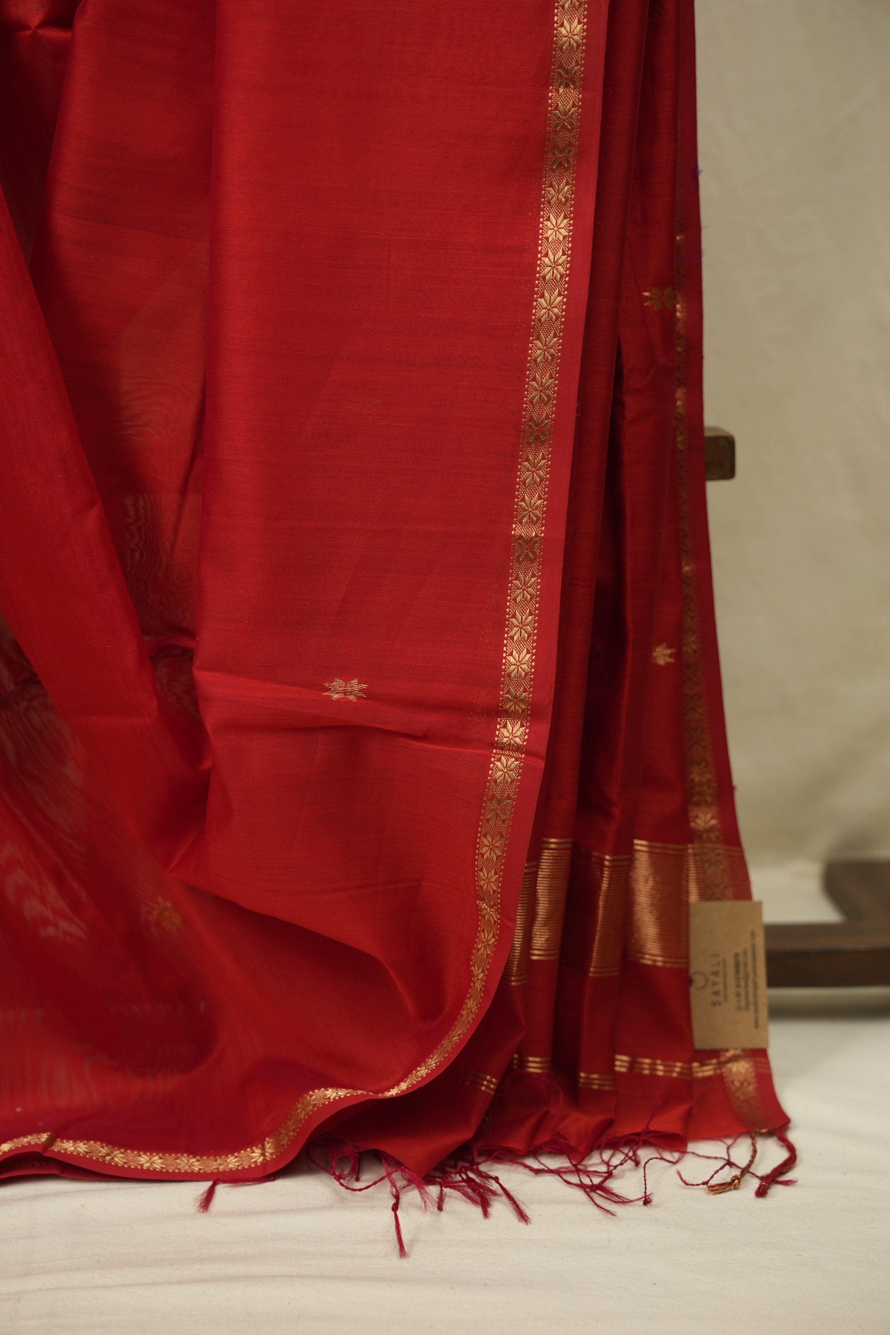 Red Maheshwari Saree - SRRMS1388