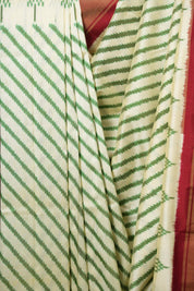 Cream Pochampalli Silk Ikat Saree - SRCPSIS325